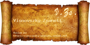 Visnovszky Zsanett névjegykártya